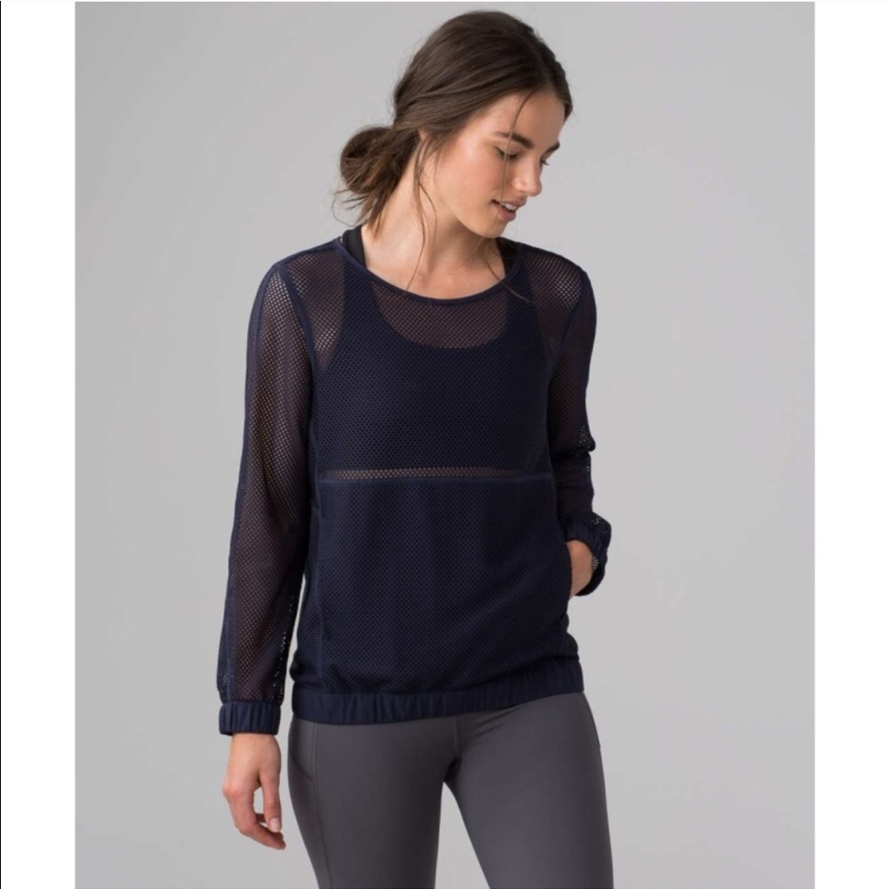 Lululemon Mesh On Mesh Pop Over Long Sleeve